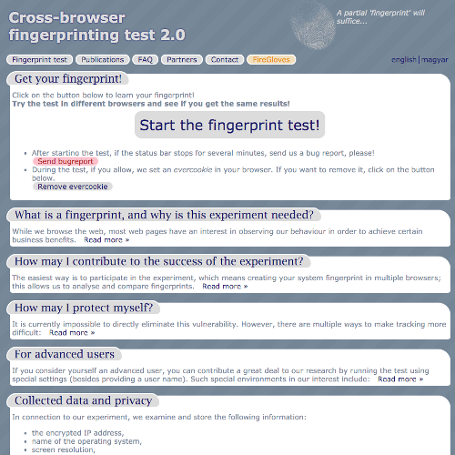 Böngésző ujjlenyomat